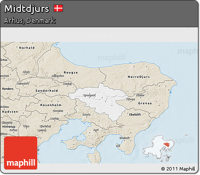 Classic Style 3D Map of Midtdjurs