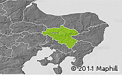 Physical 3D Map of Midtdjurs, desaturated