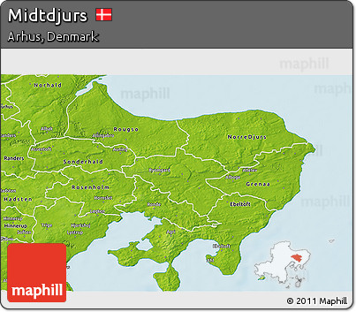 Physical 3D Map of Midtdjurs