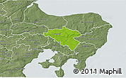 Physical 3D Map of Midtdjurs, semi-desaturated