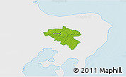 Physical 3D Map of Midtdjurs, single color outside