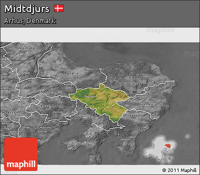 Satellite 3D Map of Midtdjurs, desaturated