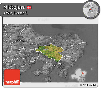 Satellite 3D Map of Midtdjurs, desaturated