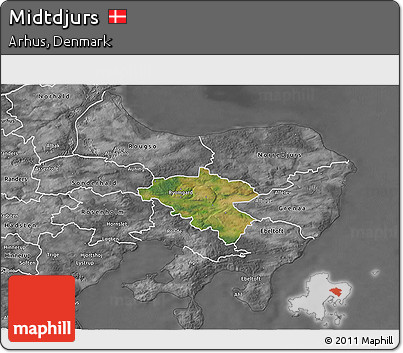Satellite 3D Map of Midtdjurs, desaturated