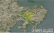 Satellite 3D Map of Midtdjurs, semi-desaturated