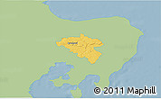 Savanna Style 3D Map of Midtdjurs, single color outside
