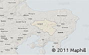 Shaded Relief 3D Map of Midtdjurs, semi-desaturated