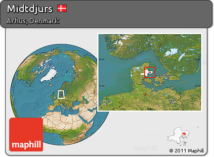Satellite Location Map of Midtdjurs, highlighted parent region