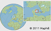 Savanna Style Location Map of Midtdjurs, highlighted parent region