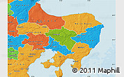 Physical Map of Midtdjurs, political outside