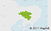 Physical Map of Midtdjurs, single color outside