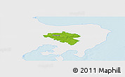 Physical Panoramic Map of Midtdjurs, single color outside