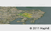 Satellite Panoramic Map of Midtdjurs, semi-desaturated