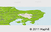Shaded Relief Panoramic Map of Midtdjurs, physical outside