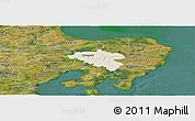 Shaded Relief Panoramic Map of Midtdjurs, satellite outside