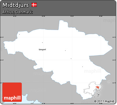 Gray Simple Map of Midtdjurs, single color outside