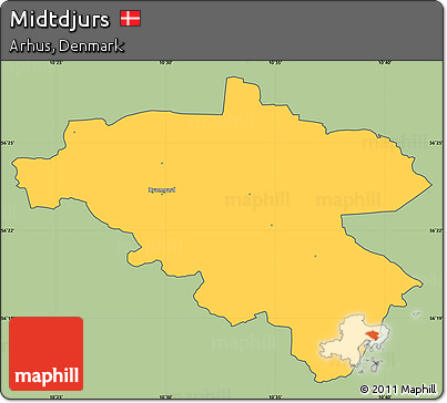 Savanna Style Simple Map of Midtdjurs, cropped outside