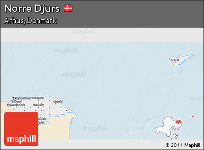 Classic Style 3D Map of Norre Djurs, single color outside
