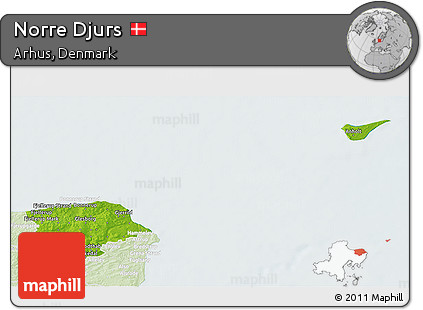 Physical 3D Map of Norre Djurs, lighten