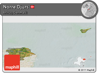 Satellite 3D Map of Norre Djurs, lighten