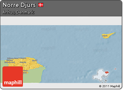 Savanna Style 3D Map of Norre Djurs, single color outside