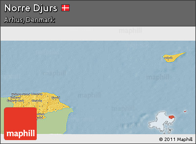 Savanna Style 3D Map of Norre Djurs, single color outside