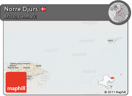 Shaded Relief 3D Map of Norre Djurs, lighten