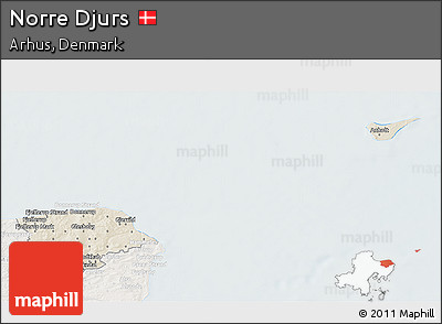 Shaded Relief 3D Map of Norre Djurs, lighten