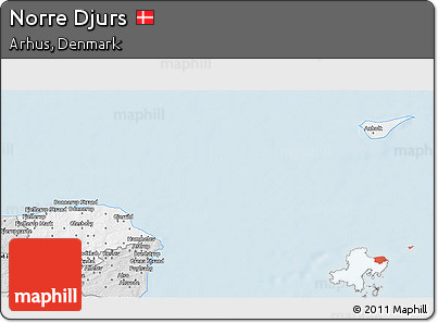 Silver Style 3D Map of Norre Djurs