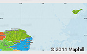 Physical Map of Norre Djurs, political outside