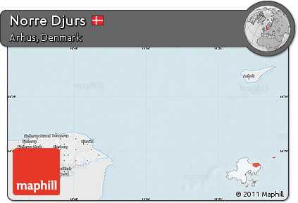 Silver Style Map of Norre Djurs, single color outside