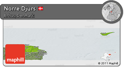 Physical Panoramic Map of Norre Djurs, semi-desaturated
