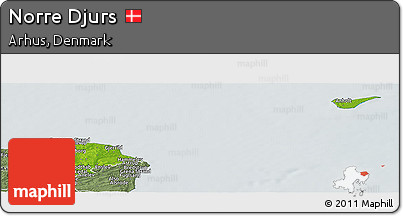 Physical Panoramic Map of Norre Djurs, semi-desaturated