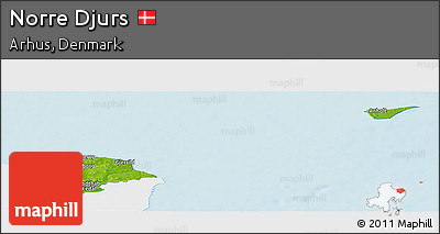 Physical Panoramic Map of Norre Djurs, single color outside