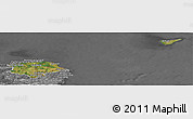 Satellite Panoramic Map of Norre Djurs, desaturated