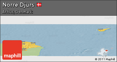 Savanna Style Panoramic Map of Norre Djurs, single color outside