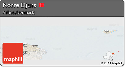 Shaded Relief Panoramic Map of Norre Djurs, lighten