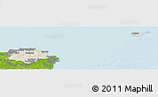 Shaded Relief Panoramic Map of Norre Djurs, physical outside