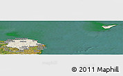 Shaded Relief Panoramic Map of Norre Djurs, satellite outside