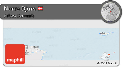 Silver Style Panoramic Map of Norre Djurs, single color outside