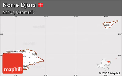 Classic Style Simple Map of Norre Djurs, cropped outside