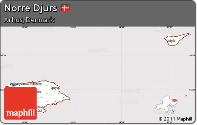 Classic Style Simple Map of Norre Djurs, cropped outside