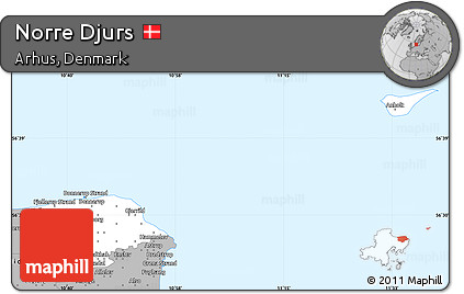 Gray Simple Map of Norre Djurs