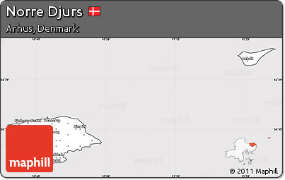 Silver Style Simple Map of Norre Djurs, cropped outside