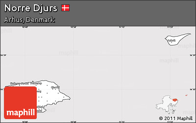 Silver Style Simple Map of Norre Djurs, cropped outside