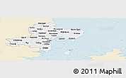 Classic Style Panoramic Map of Arhus, single color outside