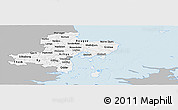 Gray Panoramic Map of Arhus, single color outside