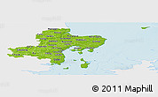 Physical Panoramic Map of Arhus, single color outside