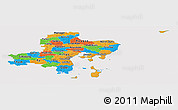 Political Panoramic Map of Arhus, cropped outside