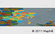 Political Panoramic Map of Arhus, darken